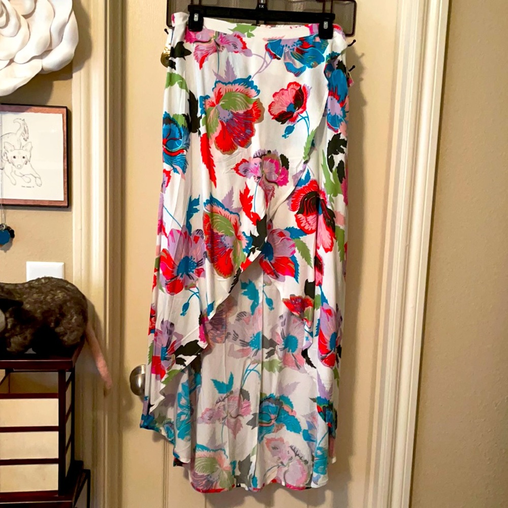 Floral high low skirt